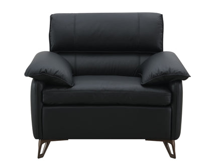 Eilene - Top Grain Leather Chair - Black