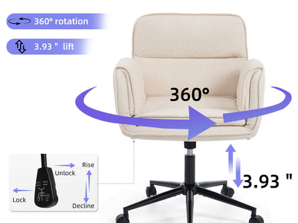 Criss Cross Swivel Desk Chair With Adjustable Armrests & Wheels For Home Office