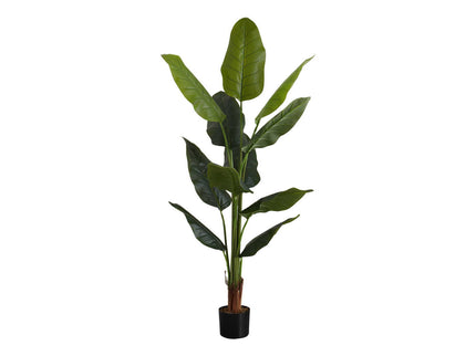 59" Tall, Artificial Plant, Strelitzia Tree, Indoor, Faux, Fake, Floor, Greenery, Potted, Real Touch, Decorative - Green / Black