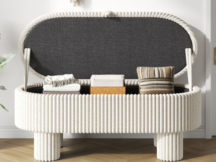 Storage Ottoman Upholstered Bench With Lift Top Storage For Bedroom