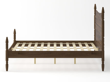 Retro 4 Poster Platform Bed Frame With Curved Tall Headboard