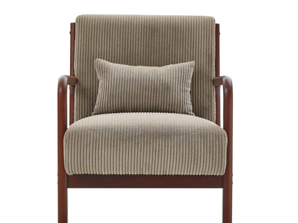 Upholstered Armchair With Back Support Pillow