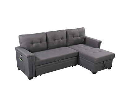 Ashlyn - Reversible Sleeper Sectional Sofa With Storage Chaise, USB Charging Ports And Pocket