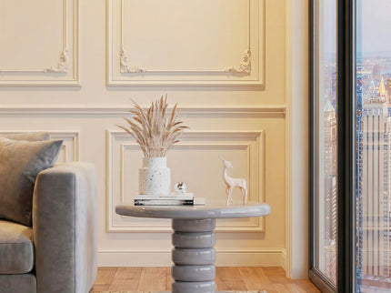 Stacked Cobblestone End Table