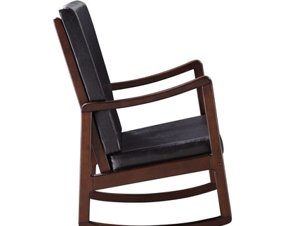 Raina - Synthenic Leather Rocking Chair - Espresso