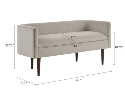 Farrah - Accent Bench With Low Back & Sides - Cream