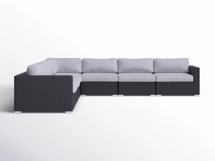 Luxurious Wicker Patio Sectional With Weather Resistant Sunbrella Cushions