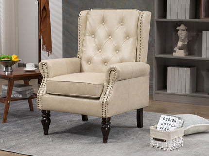 Modern Accent Armchair With Sturdy Wood Legs