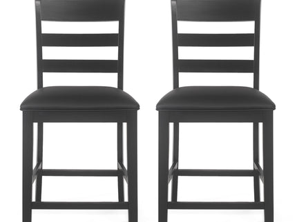 Farmhouse Upholstered Wood Counter Stools