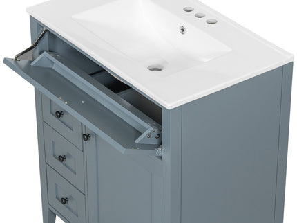 Bathroom Vanity With Sink, 3 Drawers And Adjustable Shelf, Freestanding Storage Unit