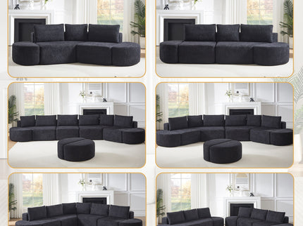 V - Shaped Modular Sofa Set With 3 Pillow