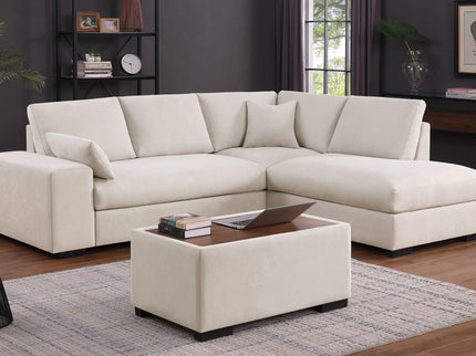 Joshua - 100" Sectional Sofa with Right Facing Chaise and Console Ottoman