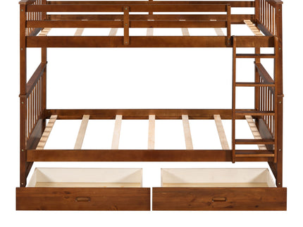 Bunk Bed With Ladders And 2 Storage Drawers