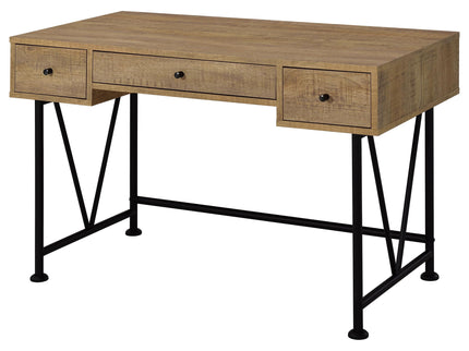 Vellun - 3 Drawer Writing Desk - Mango Color