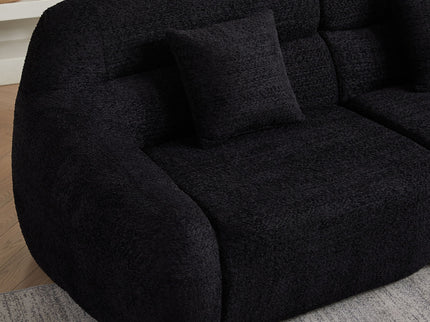 Luxury Curved Corner Sectional Sofa With 4 Pillows