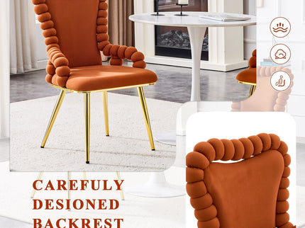 Puffy Bubble, Ball Chain Chair With Armrests For Dining Room (Set of 2)