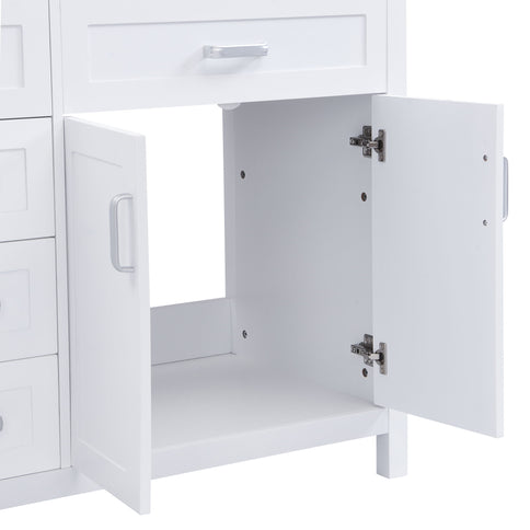 Bathroom Vanity Cabinet Only, Soft Close Doors & Drawers, 4 Drawers & 2 Double Door Cabinets - White