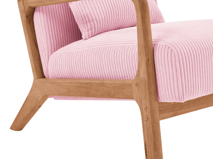 Upholstered Armchair With Back Support Pillow