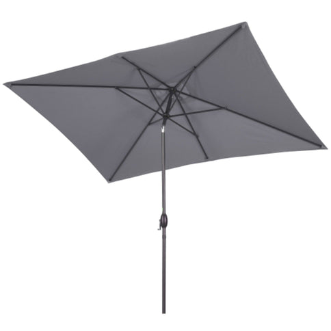 Rectangular Patio Umbrella With Crank Tilt, Polyester UV-Resistant Canopy