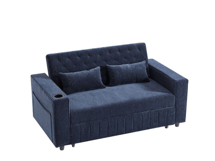 Pull-Out Sofa Bed Convertible Couch With Adjustable Backrest For Living Room