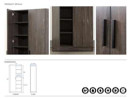 Mia - Farmhouse Shoe Cabinet With 6 Shelves