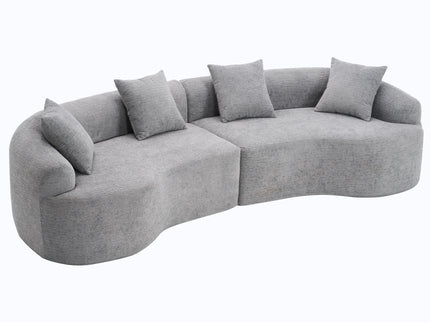 4 Seater Sofa With Fabric, 30D, 60 Hardness Full Sponge, 4 Pillow For Living Room, Home Furniture Sleeper Sectional Sofa For Apartment