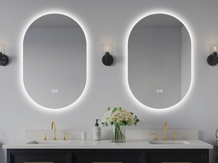Smart Wall Mounted LED Touch Screen Mirror With Anti-Fog Function And Adjustable Lighting