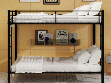 Bunk Bed For Kids, Convertible Frame With Ladders & Guardrail