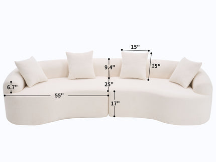 4 Seater Sofa With Fabric, 30D, 60 Hardness Full Sponge, 4 Pillow For Living Room, Home Furniture Sleeper Sectional Sofa For Apartment