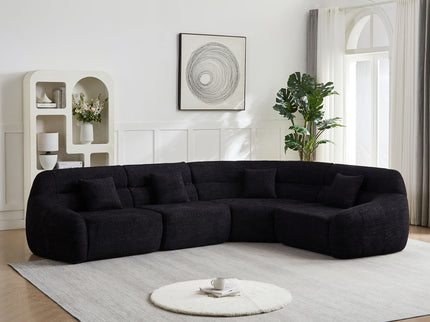 Luxury Curved Corner Sectional Sofa With 4 Pillows