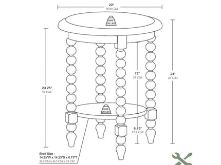 Philippe - Round End Table With Shelf - Brown