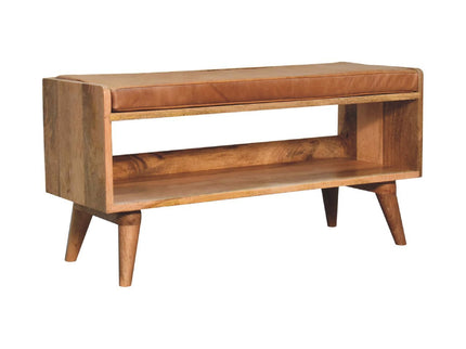 Solid Wood Bench With Upholstered Sea