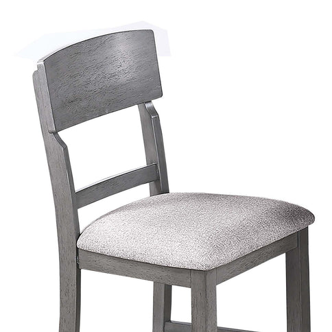 7 Piece Counter Height Dining Set With Storage Shelves, Table & 6 High Chairs - Gray