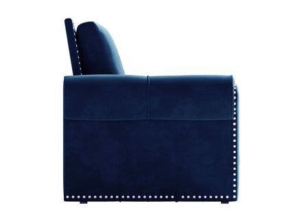 3 In 1 Convertible Sleeper Sofa With Nailhead Trim & Rolled Arm