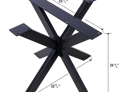 Spider Shaped Steel Table Legs, Metal Dining Table Frame, Heavy Duty Box Section Table Base - Black