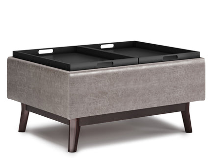 Owen - Tray Top Small Coffee Table Upholstered Storage Ottoman