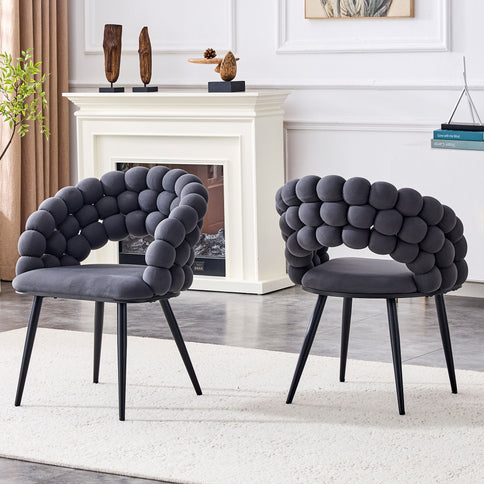 Puffy Bubble, Ball Chain Chairs For Dining Room (Set of 2)