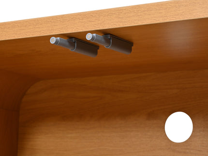 Curved Edge TV Stand With Large Cabinets