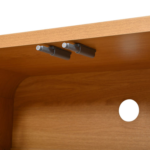 Curved Edge TV Stand With Large Cabinets
