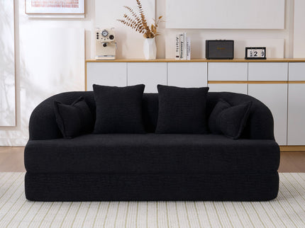 Foldable Sofa Bed, Boneless Couch Convertible Sleeper With 4 Pillows