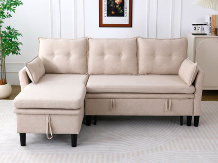 L-Shaped Reversible Chaise Sectional Sofa With Storage
