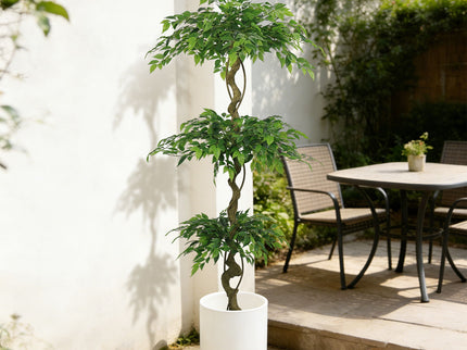 Artificial Ficus Tree With Pot For Home Decor Indoor Plant - Green