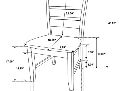 Padded Seat Side Chairs With Tapered Slats (Set of 2)