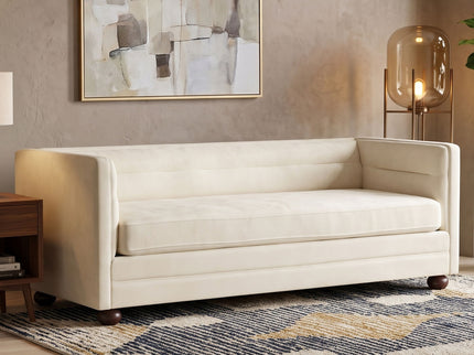 3 Seater Sofa Upholstery With Square Arms, Living Room Couch
