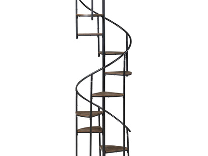 8 Shelf Staircase Bookcase Industrial Storage And Scratch Resistant Shelves - Brown