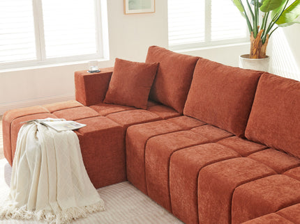 U - Shaped Sectional Sofa, Cup Holders & Side Pockets For Living Room