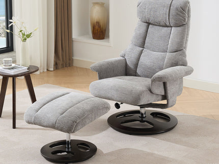 Ergonomic Recliner Chair With Ottoman, Modern 360° Swivel With Footstool