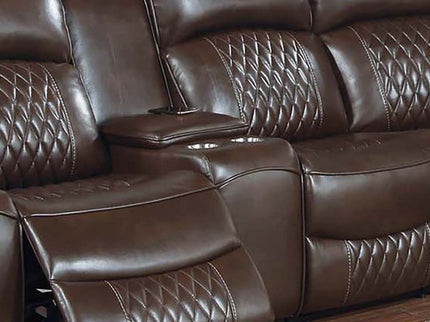 Power Motion Reclining Sectional Set With Console