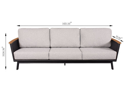 Sofa Set With Armrests - Black / Black Multi