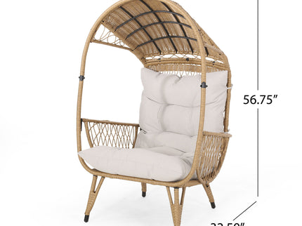 Outdoor Wicker Standing Basket Chair With Cushion